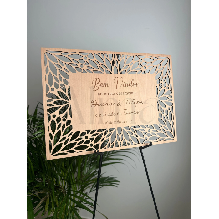 Placa Madeira Floral Recortada - Image 2